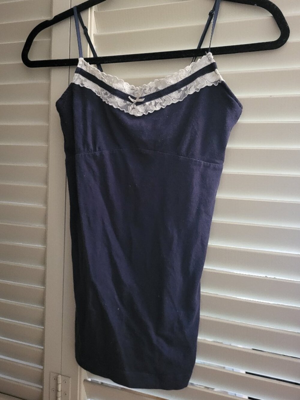 Navy & White Lace Tank with Built-in Bra American Eagle Small